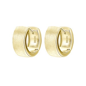 925 Sterling Silver Wide Matte Brushed Hoop Earring 60200280 925 Sterling Silver Wide Matte Brushed Hoop Earring 60200280