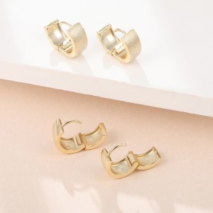 925 Sterling Silver Wide Matte Brushed Hoop Earring 60200280 925 Sterling Silver Wide Matte Brushed Hoop Earring 60200280