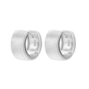 925 Sterling Silver Wide Matte Brushed Hoop Earring 60200280 925 Sterling Silver Wide Matte Brushed Hoop Earring 60200280