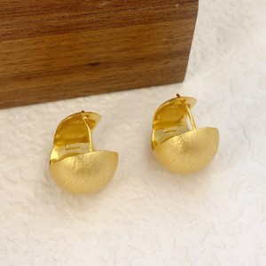 925 Sterling Silver Vintage Brushed Round Hoop Earring 60200282