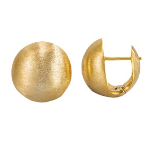 925 Sterling Silver Vintage Brushed Round Hoop Earring 60200282