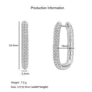 925 Sterling Silver Vintage Geometric Pattern Zircon Earring 60200284 925 Sterling Silver Vintage Geometric Pattern Zircon Earring 60200284