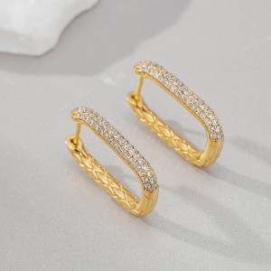 925 Sterling Silver Vintage Geometric Pattern Zircon Earring 60200284 925 Sterling Silver Vintage Geometric Pattern Zircon Earring 60200284