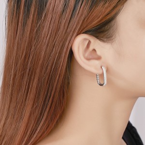 925 Sterling Silver Vintage Geometric Pattern Zircon Earring 60200284 925 Sterling Silver Vintage Geometric Pattern Zircon Earring 60200284