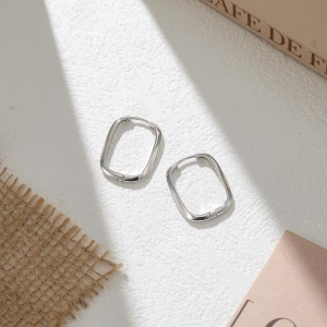 925 Sterling Silver Geometric Hoop Earring 60200286 925 Sterling Silver Geometric Hoop Earring 60200286