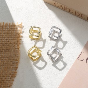 925 Sterling Silver Geometric Square Earring 60200287