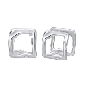 925 Sterling Silver Geometric Square Earring 60200287