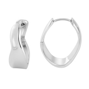 925 Sterling Silver Asymmetrical Geometric Circle Hoop Earring 60200288 925 Sterling Silver Asymmetrical Geometric Circle Hoop Earring 60200288