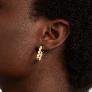 925 Sterling Silver Textured Ribbed Rectangular Geometric Hoop Earring 60200289 925 Sterling Silver Textured Ribbed Rectangular Geometric Hoop Earring 60200289