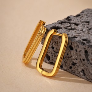 925 Sterling Silver Textured Ribbed Rectangular Geometric Hoop Earring 60200289 925 Sterling Silver Textured Ribbed Rectangular Geometric Hoop Earring 60200289