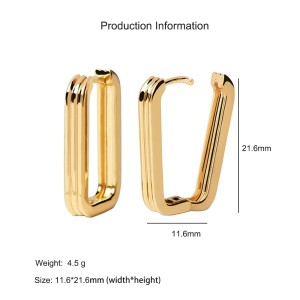 925 Sterling Silver Textured Ribbed Rectangular Geometric Hoop Earring 60200289 925 Sterling Silver Textured Ribbed Rectangular Geometric Hoop Earring 60200289