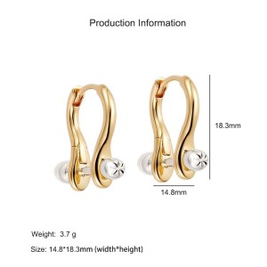 925 Sterling Silver Two-Tone Horseshoe Huggie Hoop Earring 60200291