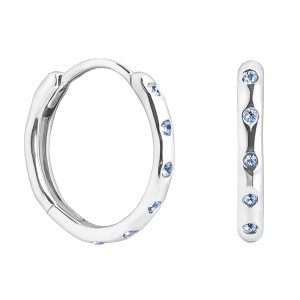 925 Sterling Silver Pave CZ Geometric Hoop Earring 60200292