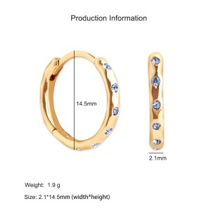 925 Sterling Silver Pave CZ Geometric Hoop Earring 60200292