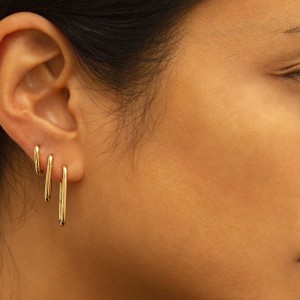 925 Sterling Silver Minimalist High-Polish U-Shaped Huggie Hoop 60200295