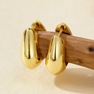 925 Sterling Silver Geometric 3D Triangle Huggie Hoop Earring 60200296