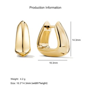 925 Sterling Silver Geometric 3D Triangle Huggie Hoop Earring 60200296