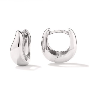 25 Sterling Silver Sculptural Wave Geometric Hoop Earring 60200299 25 Sterling Silver Sculptural Wave Geometric Hoop Earring 60200299