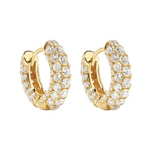 925 Sterling Silver Ful Pave CZ Hoop Earring 60200300