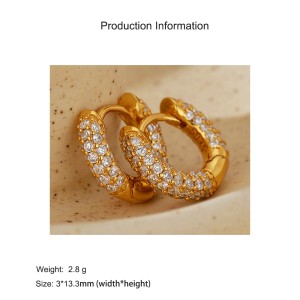 925 Sterling Silver Ful Pave CZ Hoop Earring 60200300
