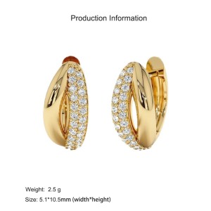 925 Sterling Silver Micro-Pave CZ Small Huggie Hoop Earring 60200301