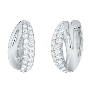 925 Sterling Silver Micro-Pave CZ Small Huggie Hoop Earring 60200301