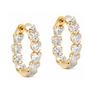 925 Sterling Silver Micro-Pave CZ Heart Huggie Hoop Earring 60200304 925 Sterling Silver Micro-Pave CZ Heart Huggie Hoop Earring 60200304