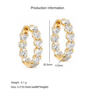 925 Sterling Silver Micro-Pave CZ Heart Huggie Hoop Earring 60200304 925 Sterling Silver Micro-Pave CZ Heart Huggie Hoop Earring 60200304