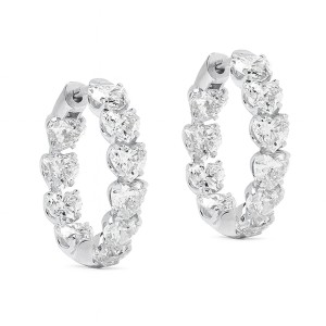 925 Sterling Silver Micro-Pave CZ Heart Huggie Hoop Earring 60200304 925 Sterling Silver Micro-Pave CZ Heart Huggie Hoop Earring 60200304