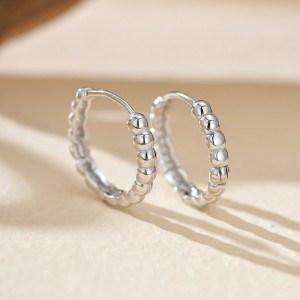 925 Sterling Silver High-Polish Ball Hoop Earring 60200305 925 Sterling Silver High-Polish Ball Hoop Earring 60200305