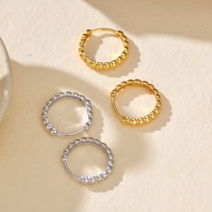 925 Sterling Silver High-Polish Ball Hoop Earring 60200305 925 Sterling Silver High-Polish Ball Hoop Earring 60200305