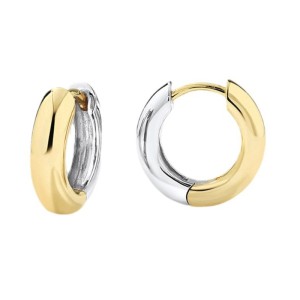 925 Sterling Silver Minimalist Two-Tone Interlocking Circle Hoop Earring 60200307 925 Sterling Silver Minimalist Two-Tone Interlocking Circle Hoop Earring 60200307
