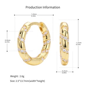 925 Sterling Silver Diagonal Stripe Pave CZ Hoop Earrings 60200313 925 Sterling Silver Diagonal Stripe Pave CZ Hoop Earrings 60200313