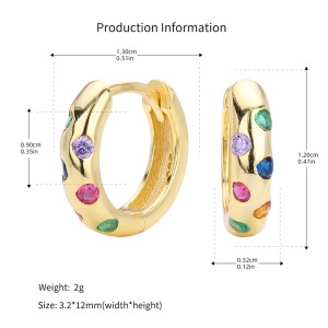 925 Sterling Silver Scattered Stone Chunky Huggies 60200314