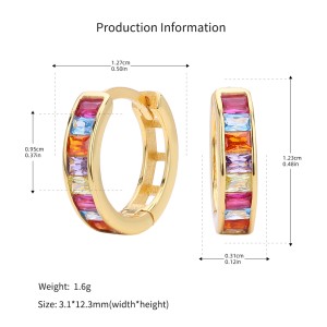 925 Sterling Silver Multi-Color Channel Set Hoop Earrings 60200315 925 Sterling Silver Multi-Color Channel Set Hoop Earrings 60200315