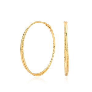 925 Sterling Silver Large Glitter Finish Hoop Earrings 60200316 925 Sterling Silver Large Glitter Finish Hoop Earrings 60200316