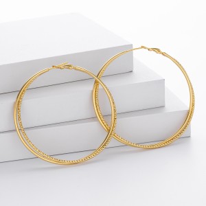 925 Sterling Silver Large Glitter Finish Hoop Earrings 60200316 925 Sterling Silver Large Glitter Finish Hoop Earrings 60200316