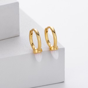 925 Sterling Silver Luminous Bullet Stone Hoop Earrings 60200319 925 Sterling Silver Luminous Bullet Stone Hoop Earrings 60200319