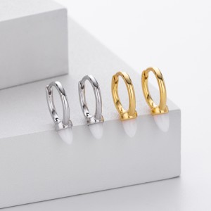 925 Sterling Silver Luminous Bullet Stone Hoop Earrings 60200319 925 Sterling Silver Luminous Bullet Stone Hoop Earrings 60200319