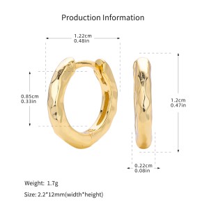 925 Sterling Silver Irregular Hammered Texture Hoop Earrings 60200324 925 Sterling Silver Irregular Hammered Texture Hoop Earrings 60200324