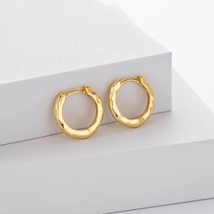 925 Sterling Silver Irregular Hammered Texture Hoop Earrings 60200324 925 Sterling Silver Irregular Hammered Texture Hoop Earrings 60200324