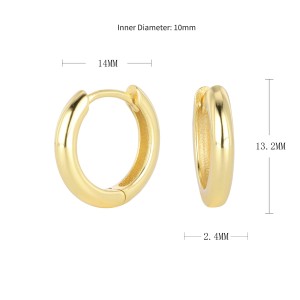 925 Sterling Silver Plain Polished Huggie Hoop Series 60200331 925 Sterling Silver Plain Polished Huggie Hoop Series 60200331