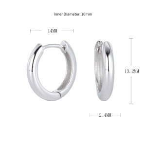 925 Sterling Silver Plain Polished Huggie Hoop Series 60200331 925 Sterling Silver Plain Polished Huggie Hoop Series 60200331