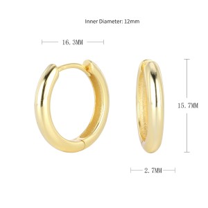 925 Sterling Silver Plain Polished Huggie Hoop Series 60200331 925 Sterling Silver Plain Polished Huggie Hoop Series 60200331