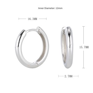 925 Sterling Silver Plain Polished Huggie Hoop Series 60200331 925 Sterling Silver Plain Polished Huggie Hoop Series 60200331