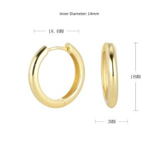 925 Sterling Silver Plain Polished Huggie Hoop Series 60200331 925 Sterling Silver Plain Polished Huggie Hoop Series 60200331