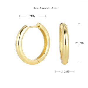 925 Sterling Silver Plain Polished Huggie Hoop Series 60200331 925 Sterling Silver Plain Polished Huggie Hoop Series 60200331