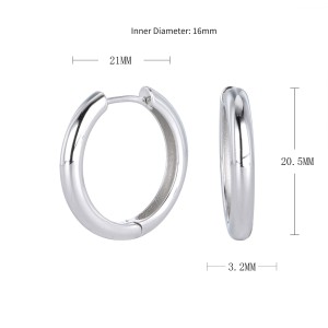 925 Sterling Silver Plain Polished Huggie Hoop Series 60200331 925 Sterling Silver Plain Polished Huggie Hoop Series 60200331