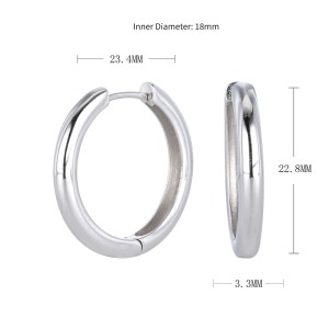 925 Sterling Silver Plain Polished Huggie Hoop Series 60200331 925 Sterling Silver Plain Polished Huggie Hoop Series 60200331