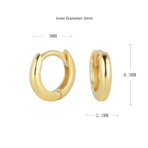 925 Sterling Silver Plain Polished Huggie Hoop Series 60200331 925 Sterling Silver Plain Polished Huggie Hoop Series 60200331